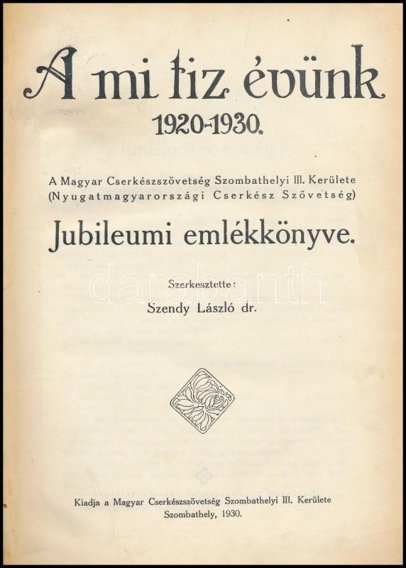 A mi tíz évünk fedlapja